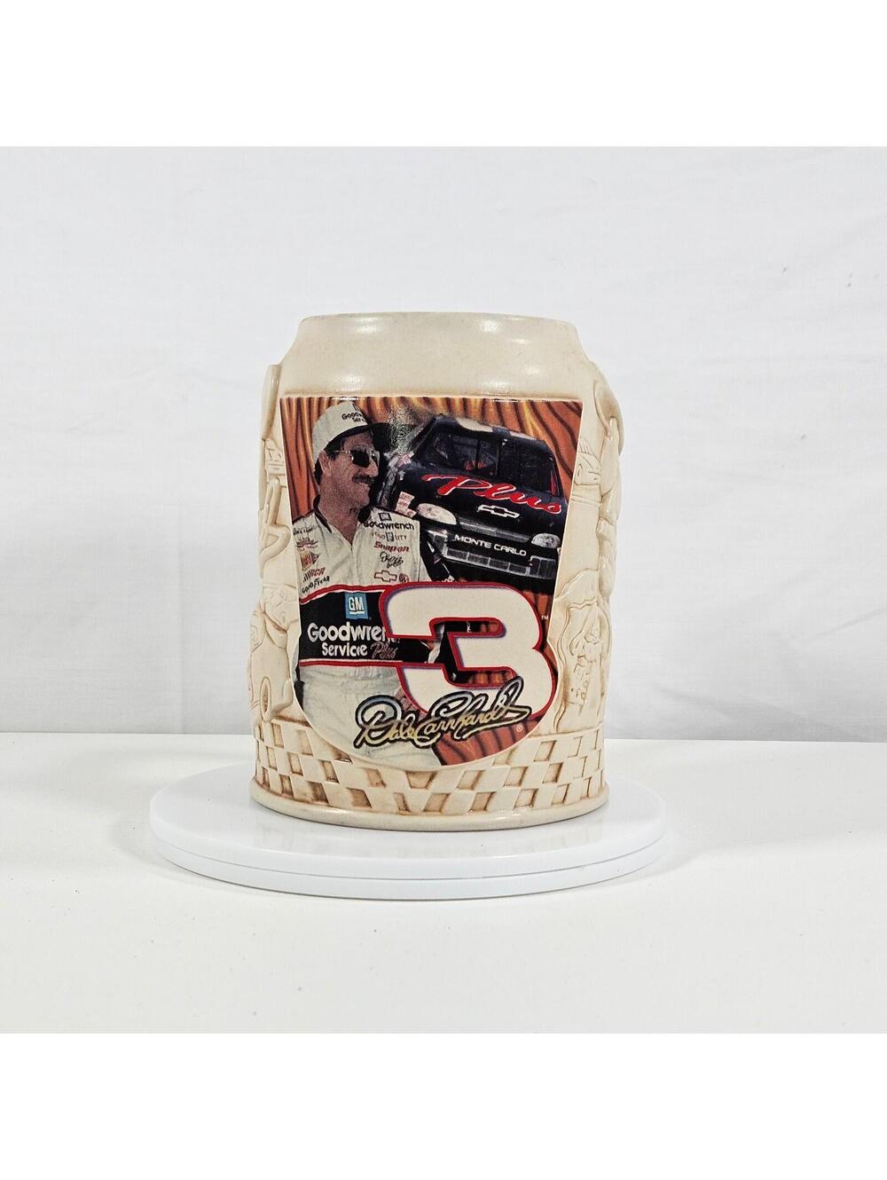 Vintage Dale Earnhardt #3 NASCAR Ceramic Stein Mug Goodwrench Racing Collectible